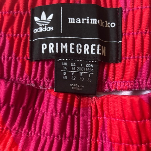 Adidas X Marimekko Women's Red and Pink Athletic Shorts - Picture 2 of 3